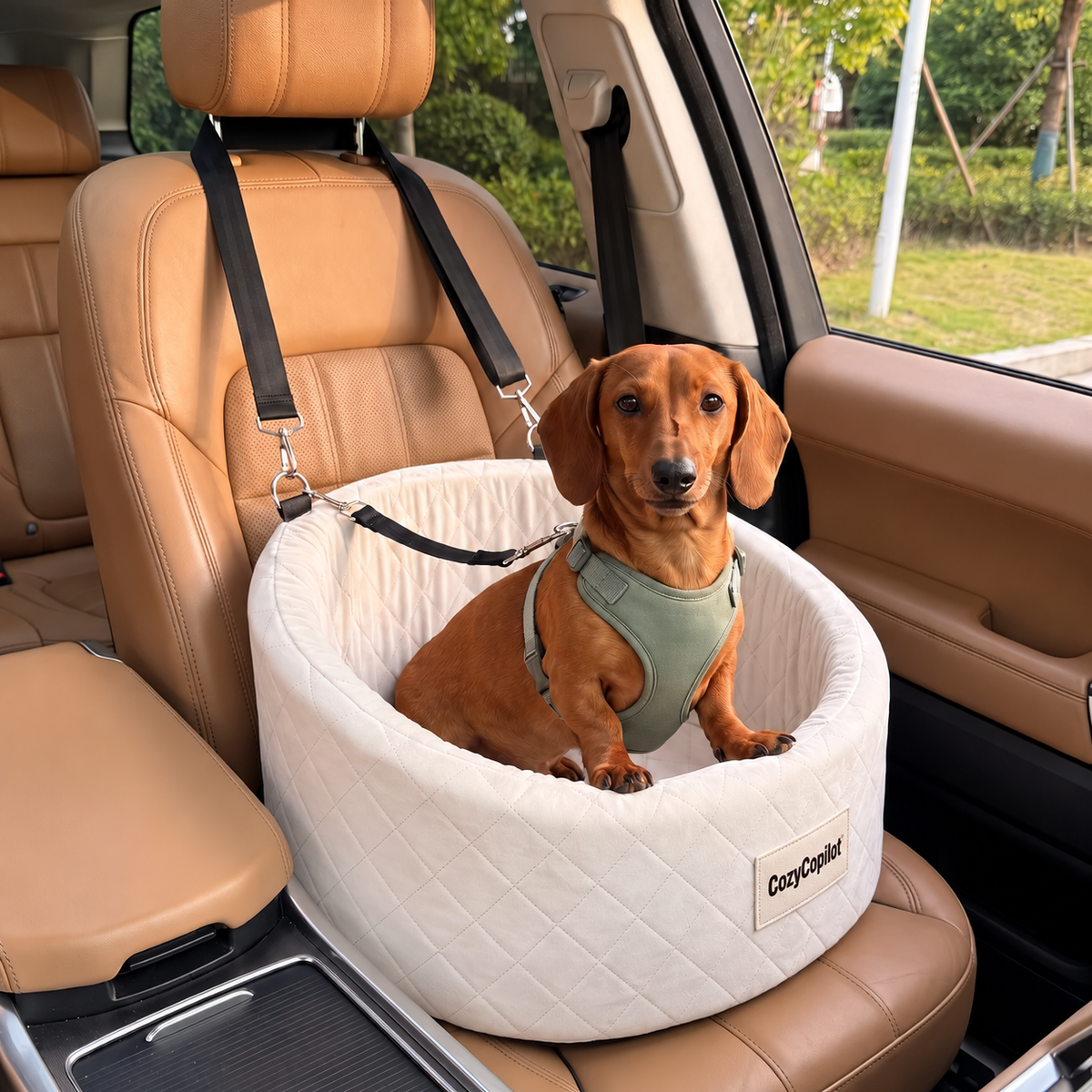 Elevated Dog Car Seat with Safety Harness - photo 1