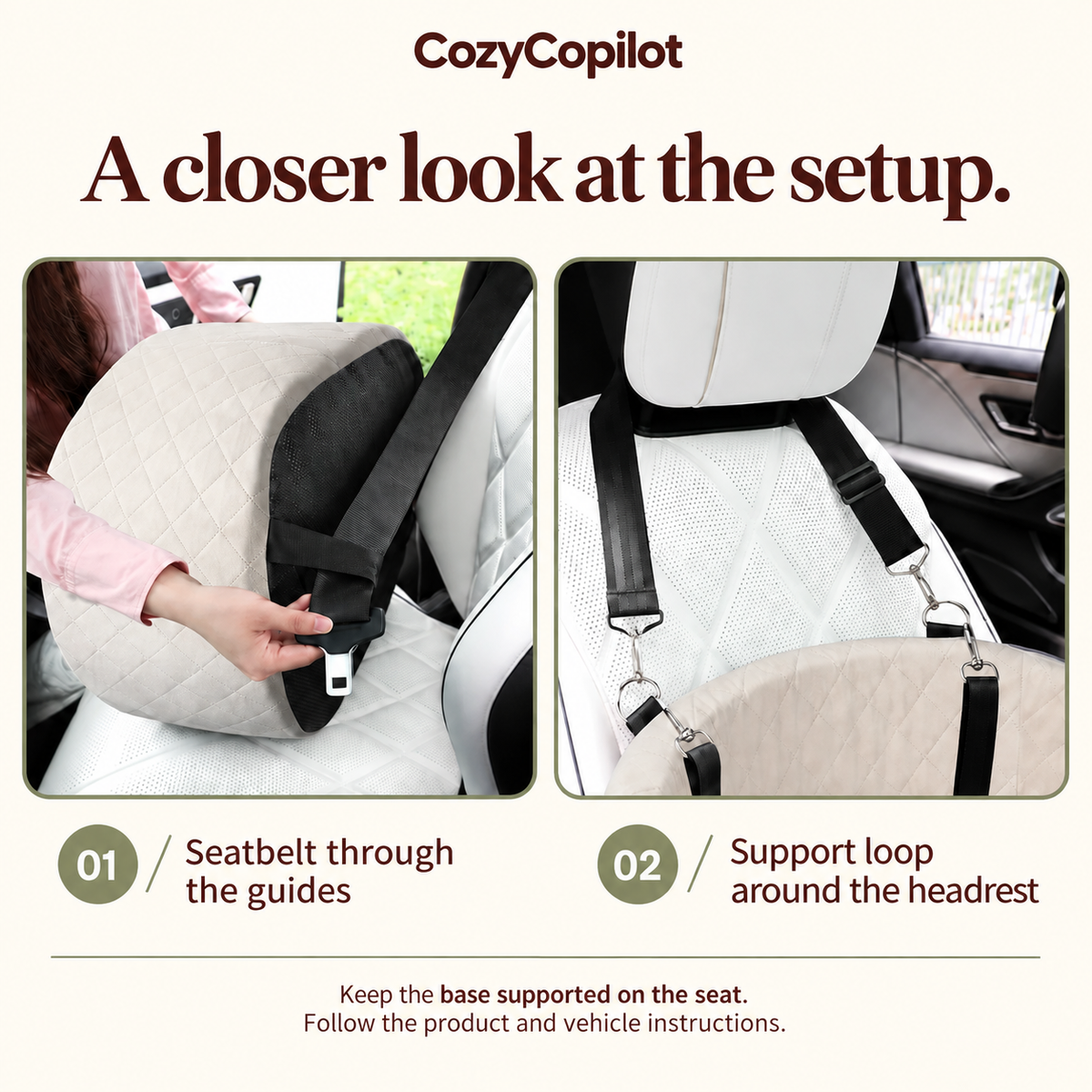 Elevated Dog Car Seat with Safety Harness - photo 3