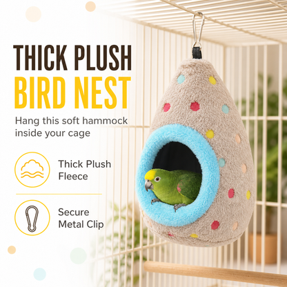 Plush Bird Nest Hammock for Small Parrots - image 1