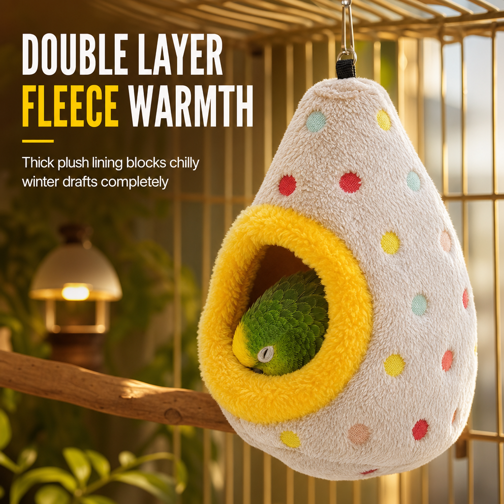 Plush Bird Nest Hammock for Small Parrots - image 3