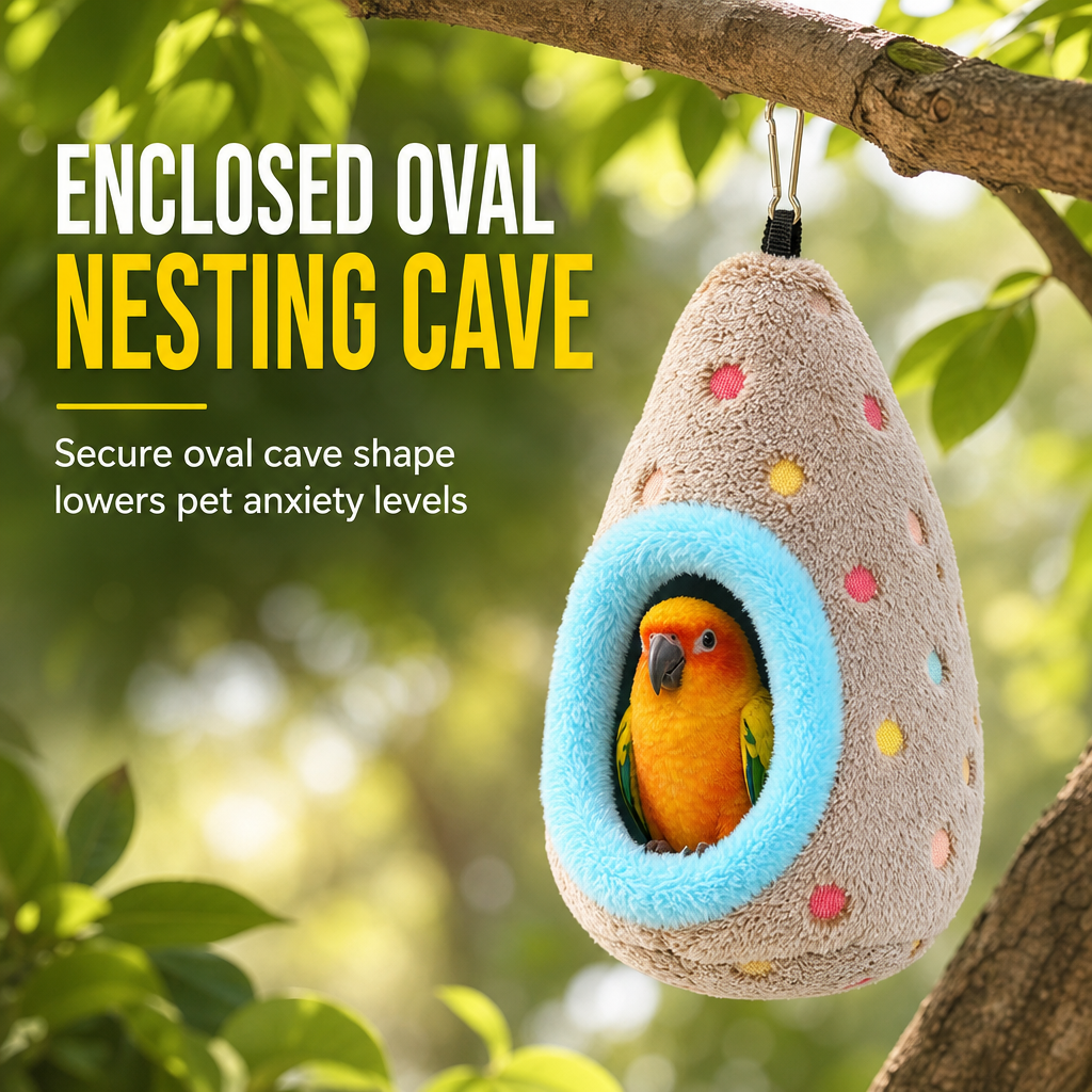 Plush Bird Nest Hammock for Small Parrots - image 4