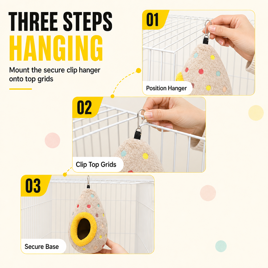 Plush Bird Nest Hammock for Small Parrots - image 8