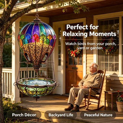 Hot Air Balloon Bird Feeder with Bird Bath - view 11