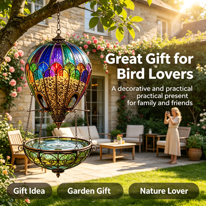 Hot Air Balloon Bird Feeder with Bird Bath - view 12
