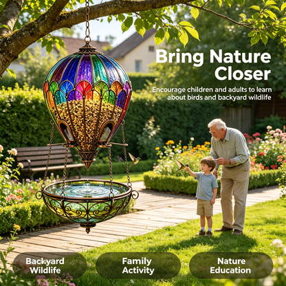 Hot Air Balloon Bird Feeder with Bird Bath - view 14