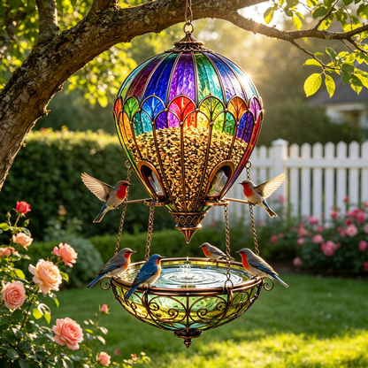 Hot Air Balloon Bird Feeder with Bird Bath - view 3