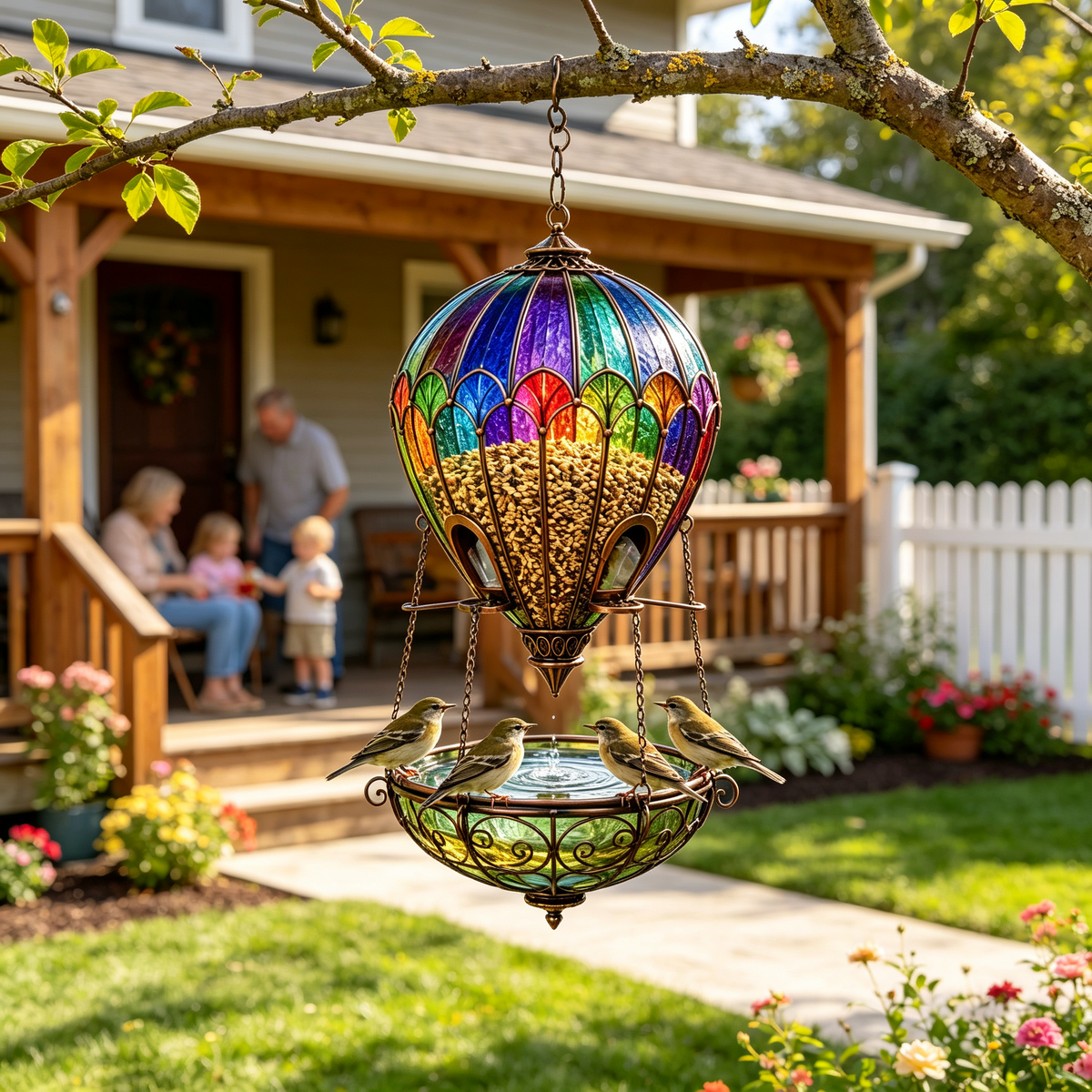 Hot Air Balloon Bird Feeder with Bird Bath - view 5