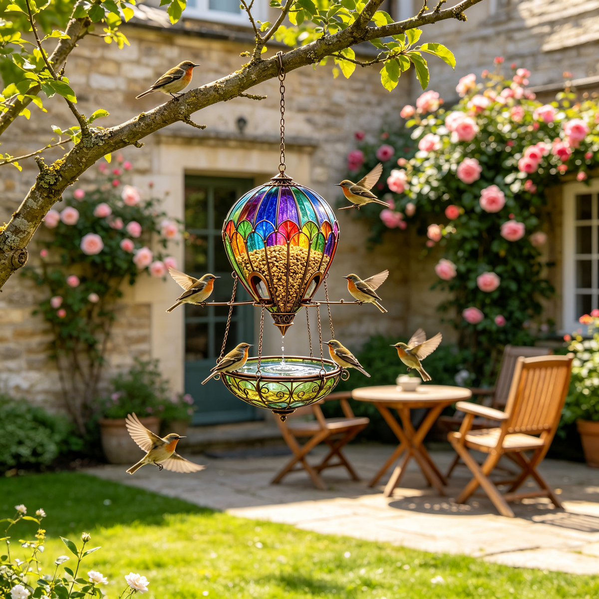 Hot Air Balloon Bird Feeder with Bird Bath - view 6